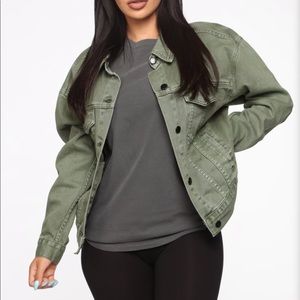Olive bomber jacket